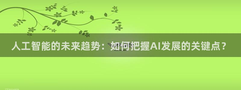 人工智能的未来趋势：如何把握AI发展的关键点？