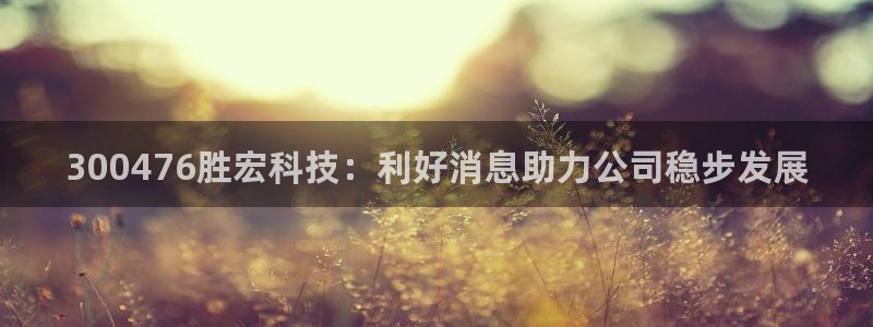 300476胜宏科技：利好消息助力公司稳步发展