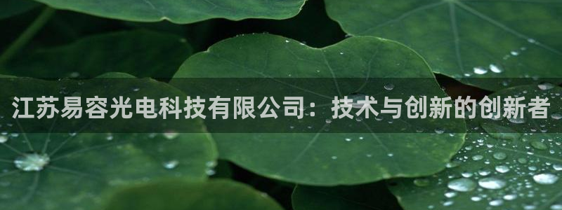 江苏易容光电科技有限公司：技术与创新的创新者